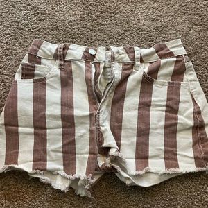 Altard state striped jean shorts